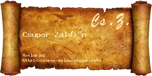 Csupor Zalán névjegykártya