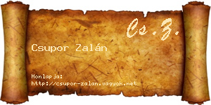 Csupor Zalán névjegykártya